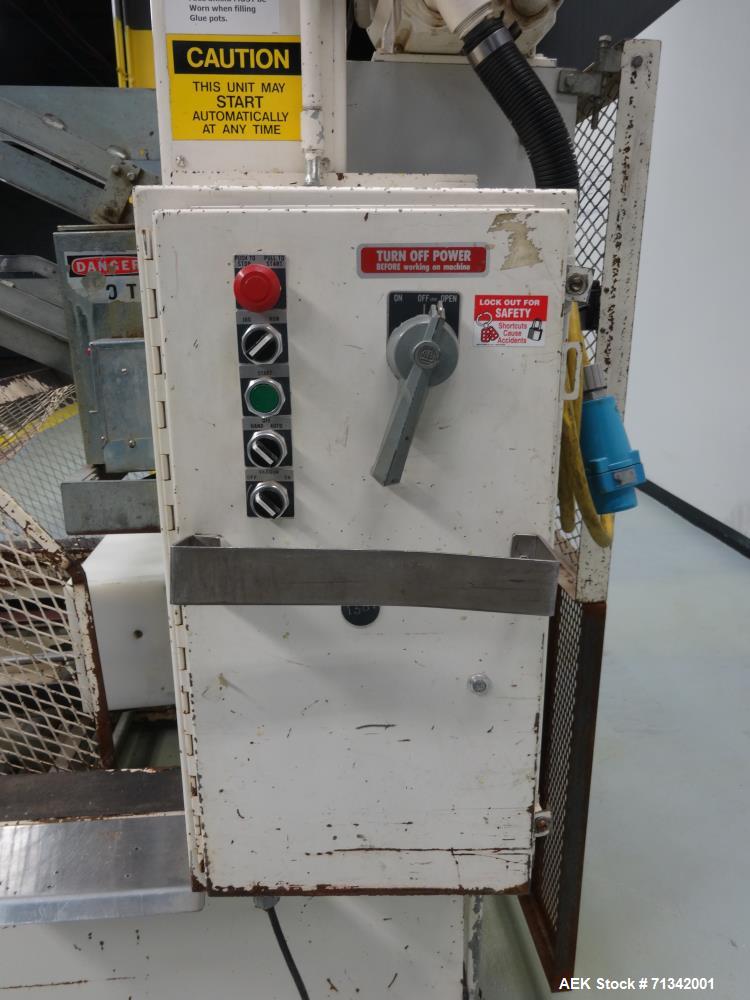 Used SWF Model 1T4 Automatic Hot Melt Glue Tray Former with Vacuum Pick Off