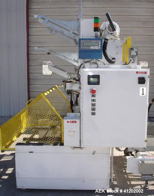 Used SWF Tray-Matic Tray Former, Model TF 600V. OEM rated to 3600 TPH depending on application. Equipped with Nordson 3500V hot glue system, Allen Bradley MicroLogix 1200 processor. Tray size range m...
