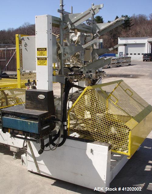 Used SWF Tray-Matic Tray Former, Model TF 600V. OEM rated to 3600 TPH depending on application. Equipped with Nordson 3500V hot glue system, Allen Bradley MicroLogix 1200 processor. Tray size range m...