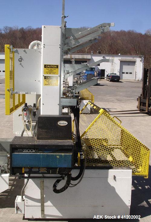 Used SWF Tray-Matic Tray Former, Model TF 600V. OEM rated to 3600 TPH depending on application. Equipped with Nordson 3500V hot glue system, Allen Bradley MicroLogix 1200 processor. Tray size range m...