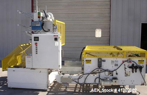 Used SWF Tray-Matic Tray Former, Model TF 600V. OEM rated to 3600 TPH depending on application. Equipped with Nordson 3500V hot glue system, Allen Bradley MicroLogix 1200 processor. Tray size range m...