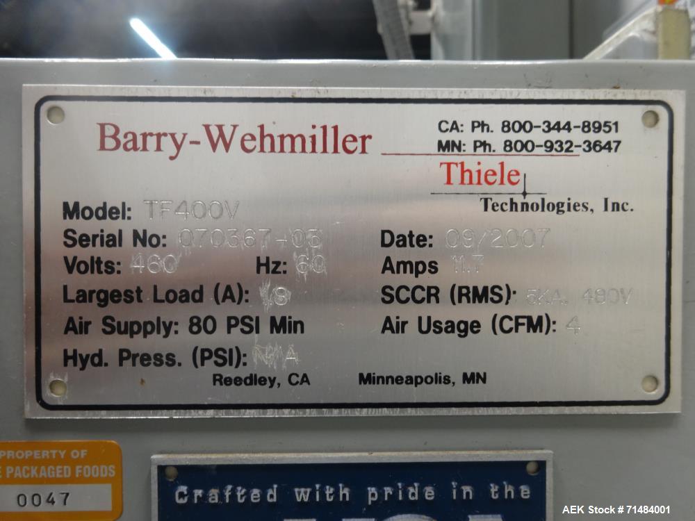 Used SWF (Thiele) Model TF400V Automatic Hot Melt Glue Tray Former