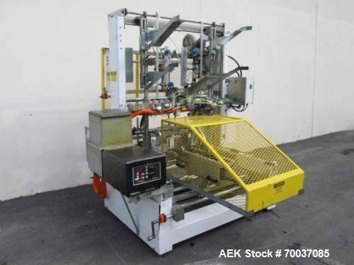 Used SWF Tray Former, Model TF600 with Electro Cam Plus 5000 controls and Dynatec hot melt glue unit. Capable of speed up to 35 trays per minute depending upon size and style of blanks to be formed.