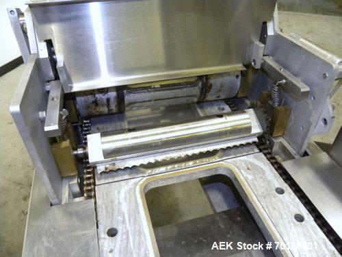 Used Ameripak Filled Tray Sealer, Model 145. Capable of speeds up to 30 trays per minute depending on tray size, material, and feeding capaility. Single parent roll, 3’’ I.D. core, maximum roll capac...