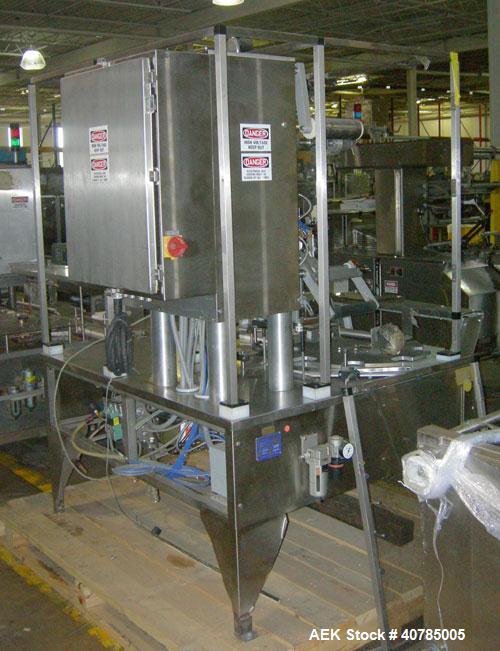 Used Fords Holmatic (Packaging Technologies) Model HSC - 50S tamper evident heat sealer capable of speeds from 50 to 100 cpm. Container size range: Diameter 20 to 178mm or 0.8 to 7.0"; Height up to 2...