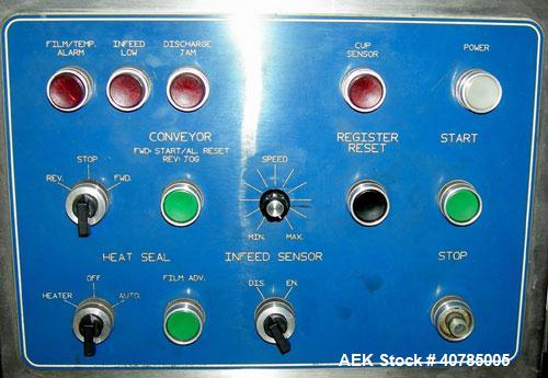 Used Fords Holmatic (Packaging Technologies) Model HSC - 50S tamper evident heat sealer capable of speeds from 50 to 100 cpm. Container size range: Diameter 20 to 178mm or 0.8 to 7.0"; Height up to 2...