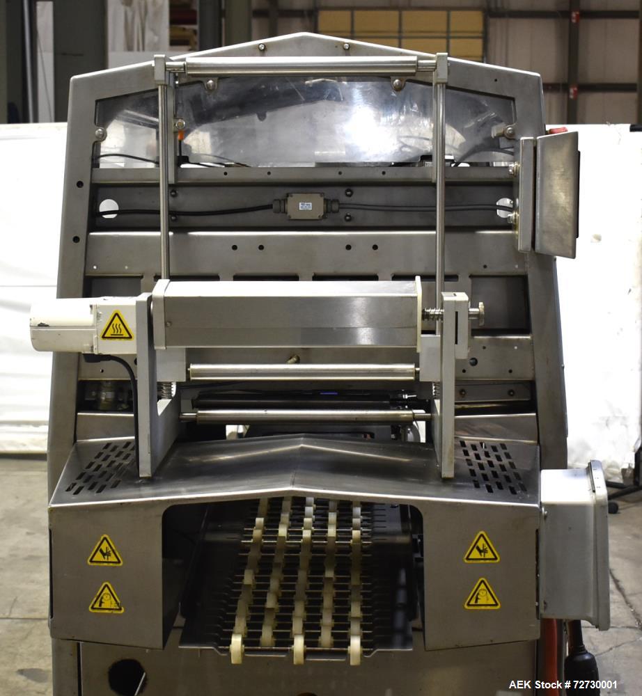 Used- Ross Model IN650 Inline Tray Sealer. Capable of speeds up to 14 (map application), up to 16 (heat seal only). Max Tray...