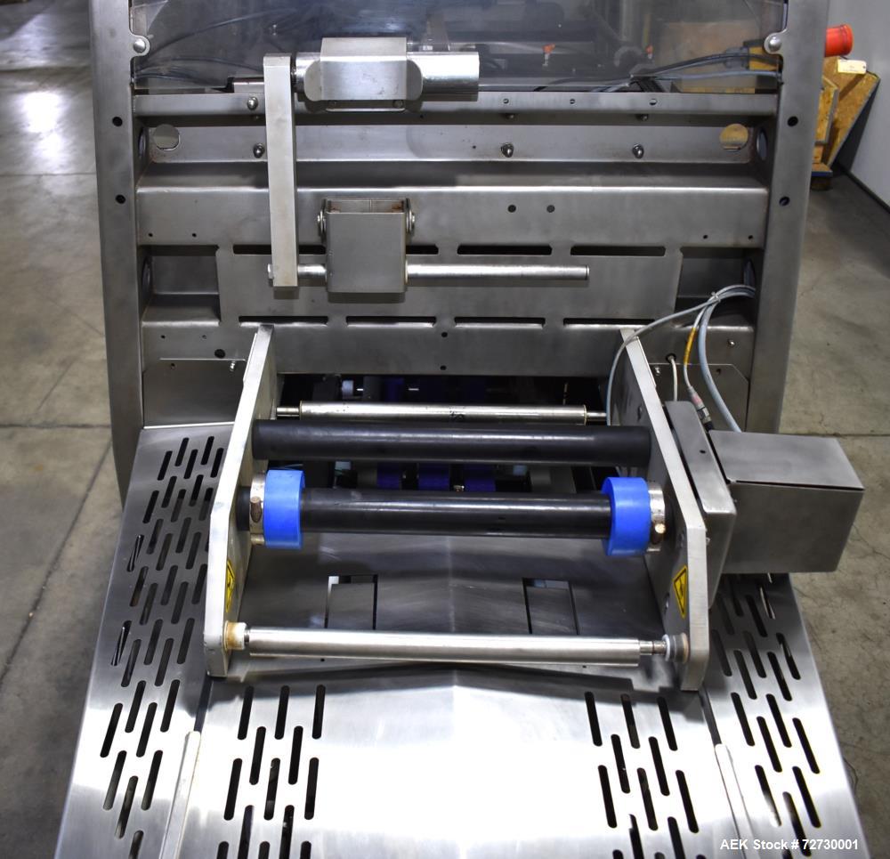 Used Ross Model IN650 Inline Tray Sealer. Capable of speeds up to 14 (map application), up to 16 (heat seal only). Max Tray Depth: 120 mm. Max # of Ups: 5. Servo tray transport & film system. Control...