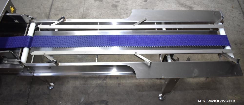 Used Ross Model IN650 Inline Tray Sealer. Capable of speeds up to 14 (map application), up to 16 (heat seal only). Max Tray Depth: 120 mm. Max # of Ups: 5. Servo tray transport & film system. Control...