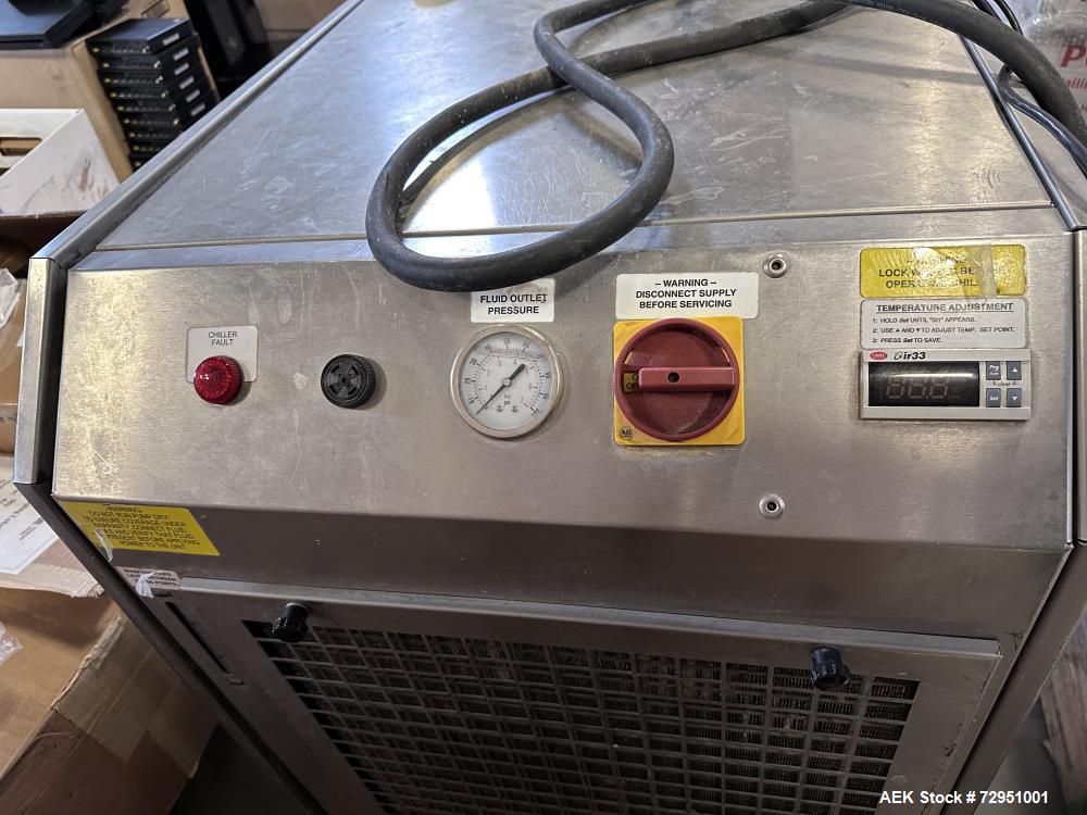 Used- Multivac Stainless Steel Automatic Food Tray Sealer, Model T-300. Capable of speeds from 12 - 30 packs per minute (6 -...