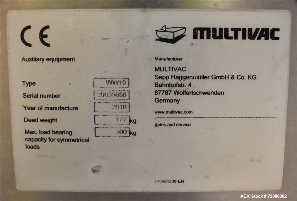 Used Multivac T-800 MAP Tray Sealer Modified Atmosphere Packaging