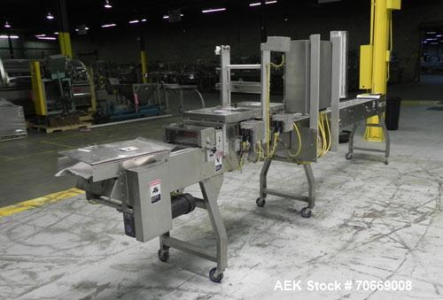 Used Oliver Model 2108 9999 0.11 Trayveyor Tray Film Sealer. Continuous motion machine can perform at up to 500" per minute using clear or Print Registered. Has a tray size range: Width up to 8.5", c...