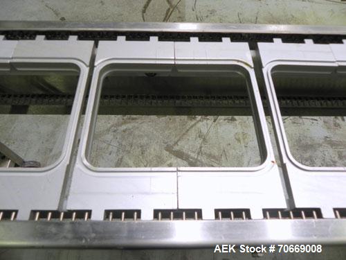 Used Oliver Model 2108 9999 0.11 Trayveyor Tray Film Sealer. Continuous motion machine can perform at up to 500" per minute using clear or Print Registered. Has a tray size range: Width up to 8.5", c...