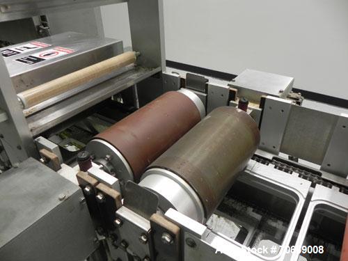 Used Oliver Model 2108 9999 0.11 Trayveyor Tray Film Sealer. Continuous motion machine can perform at up to 500" per minute using clear or Print Registered. Has a tray size range: Width up to 8.5", c...