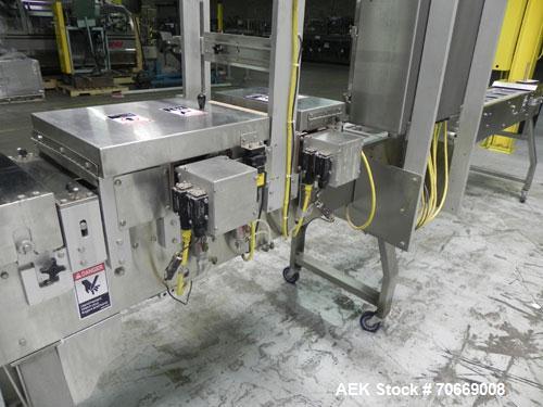 Used Oliver Model 2108 9999 0.11 Trayveyor Tray Film Sealer. Continuous motion machine can perform at up to 500" per minute using clear or Print Registered. Has a tray size range: Width up to 8.5", c...