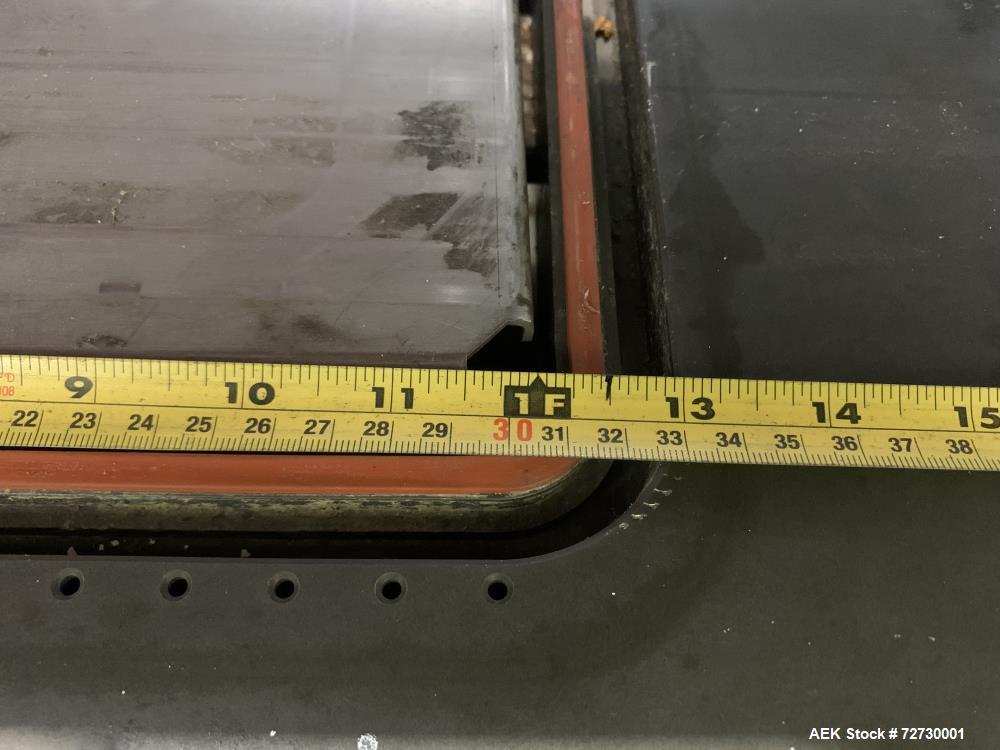 Used Ross Model IN650 Inline Tray Sealer. Capable of speeds up to 14 (map application), up to 16 (heat seal only). Max Tray Depth: 120 mm. Max # of Ups: 5. Servo tray transport & film system. Control...