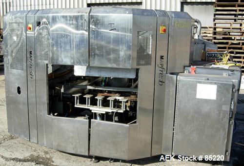 Used World Class Packaging Systems Rotary Sealer Tray, Model T-300. 5 up map sealer unit last running 5.5" wide x 6.5" long gas flush heat sealable trays. Busch vacuum pump, Omron PLC C200HS controll...