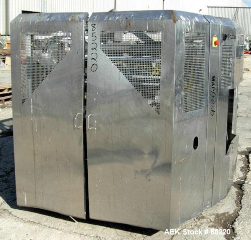 Used World Class Packaging Systems Rotary Sealer Tray, Model T-300. 5 up map sealer unit last running 5.5" wide x 6.5" long gas flush heat sealable trays. Busch vacuum pump, Omron PLC C200HS controll...
