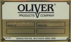 Used Oliver Model 2108 9999 0.11 Trayveyor Tray Film Sealer. Continuous motion machine can perform at up to 500