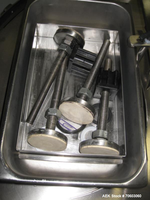 Used Capmatic 36" Accumulation Table. Stainless steel with side rails, with controls, 110V