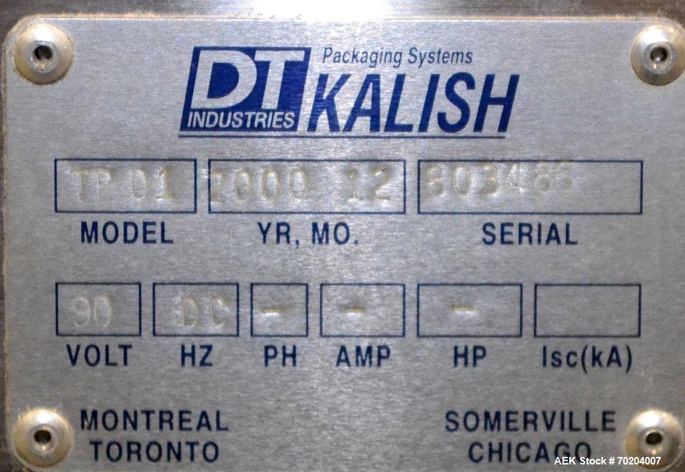 Used DT Kalish Bi-Directional Accumulation Table Model TP 01. Table has a 36" wide x 66" long accumulation area. Machine has Garvey variable speed controllers. Is of stainless steel construction. Bui...