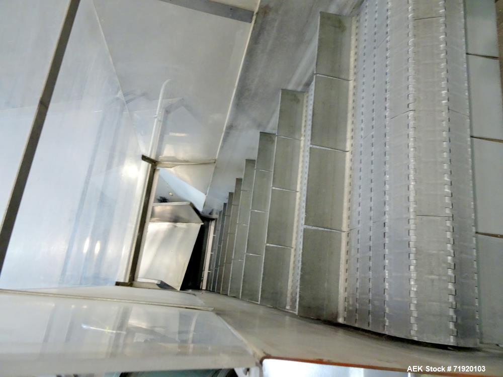 Used Bulk Bottle Incline Belt Conveyor With Bottom Feed Hopper