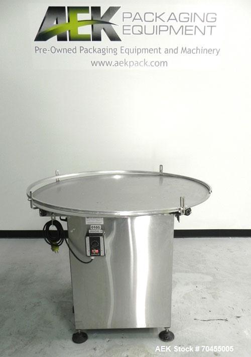 Used Inline Filling Systems 36" Diameter stainless steel accumulation table. Variable speed. 1/60/110v