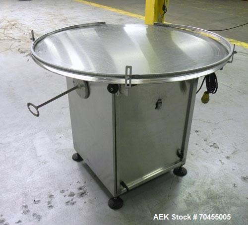 Used Inline Filling Systems 36" Diameter stainless steel accumulation table. Variable speed. 1/60/110v