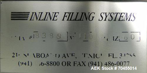 Used Inline Filling Systems 36" Diameter Stainless Steel Accumulation Table. Dayton variable DC speed drive controller. 1/60/110V.