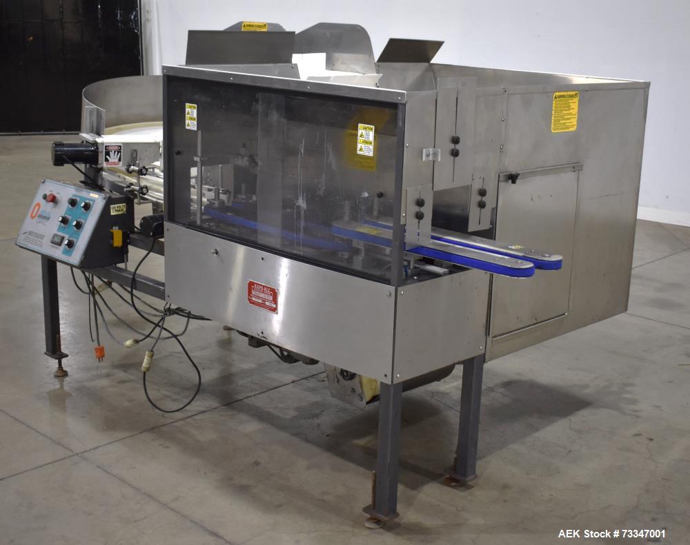 Used Kaps-All Model AU-6 Automatic Plastic Bottle Unscrambler – 300 CPM Capacity