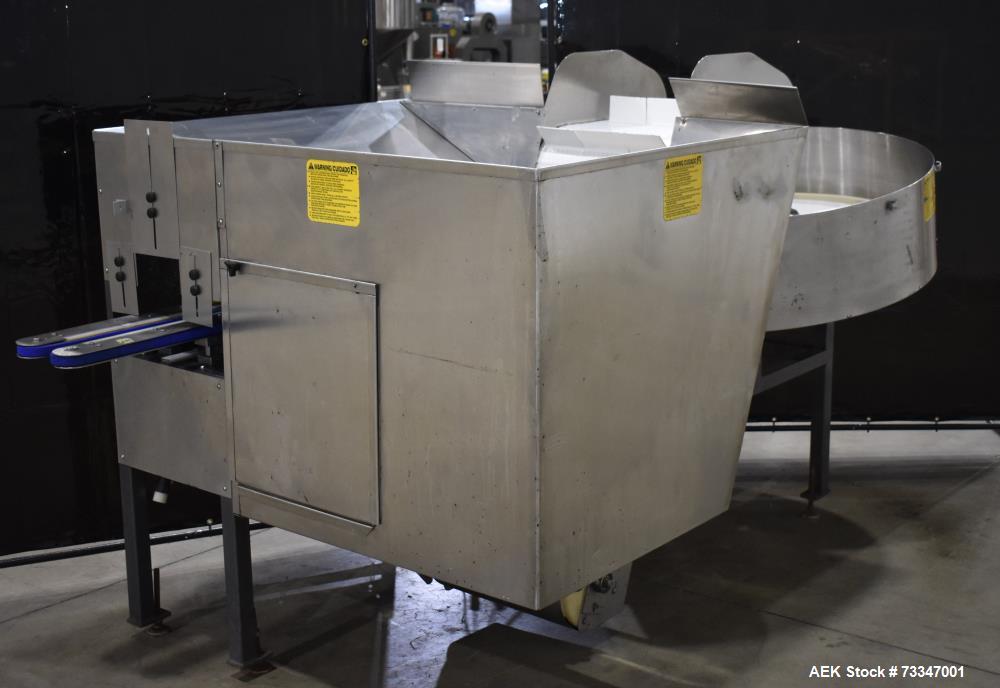 Used Kaps-All Model AU-6 Automatic Plastic Bottle Unscrambler – 300 CPM Capacity