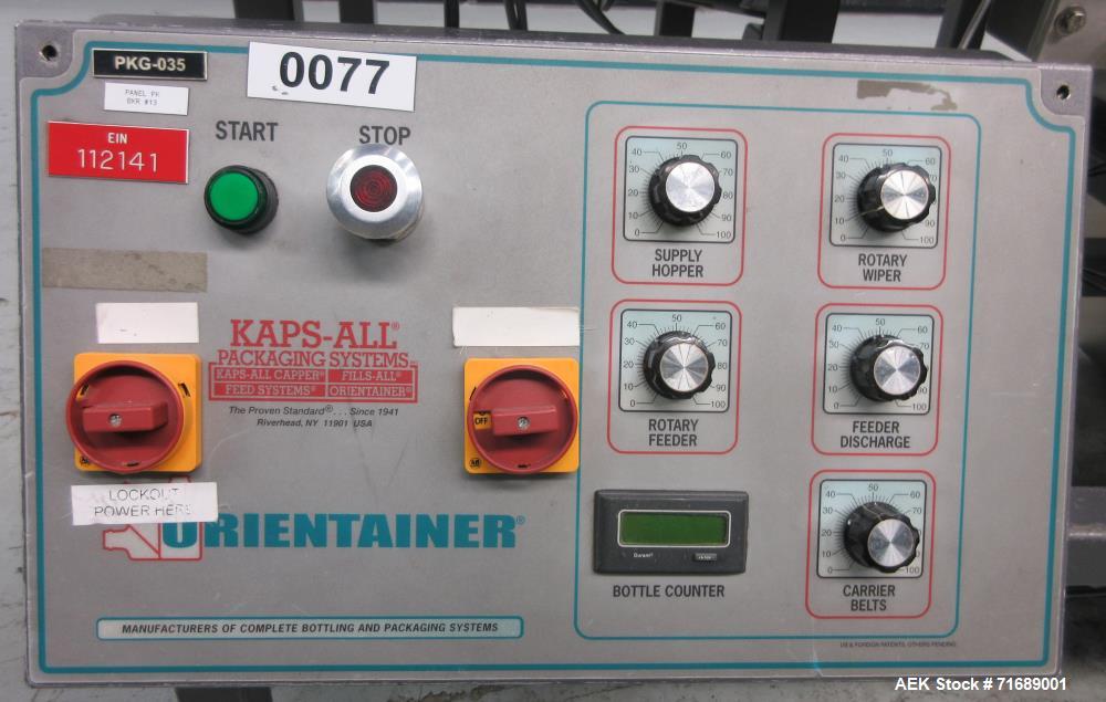 Used Kaps-All Model AU3C Bulk Bottle Unscrambler