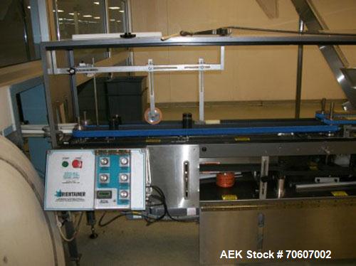Used Kapsall Automatic Bottle Unscrambler, Model AU5C, all stainless steel. Features air cleaner, 48" hper & bow, adjustable positioning orientation bowl and elevator to accommmodate large bottles; f...