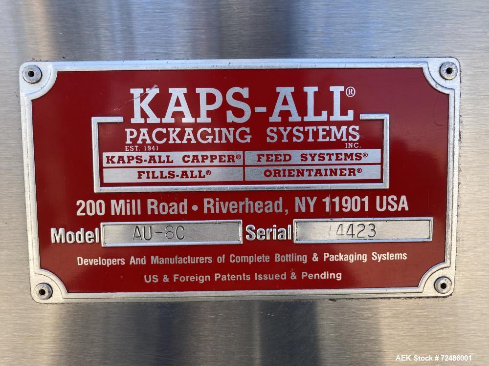 Used Kaps All Model AU-6C Automatic Bulk Bottle Unscrambler