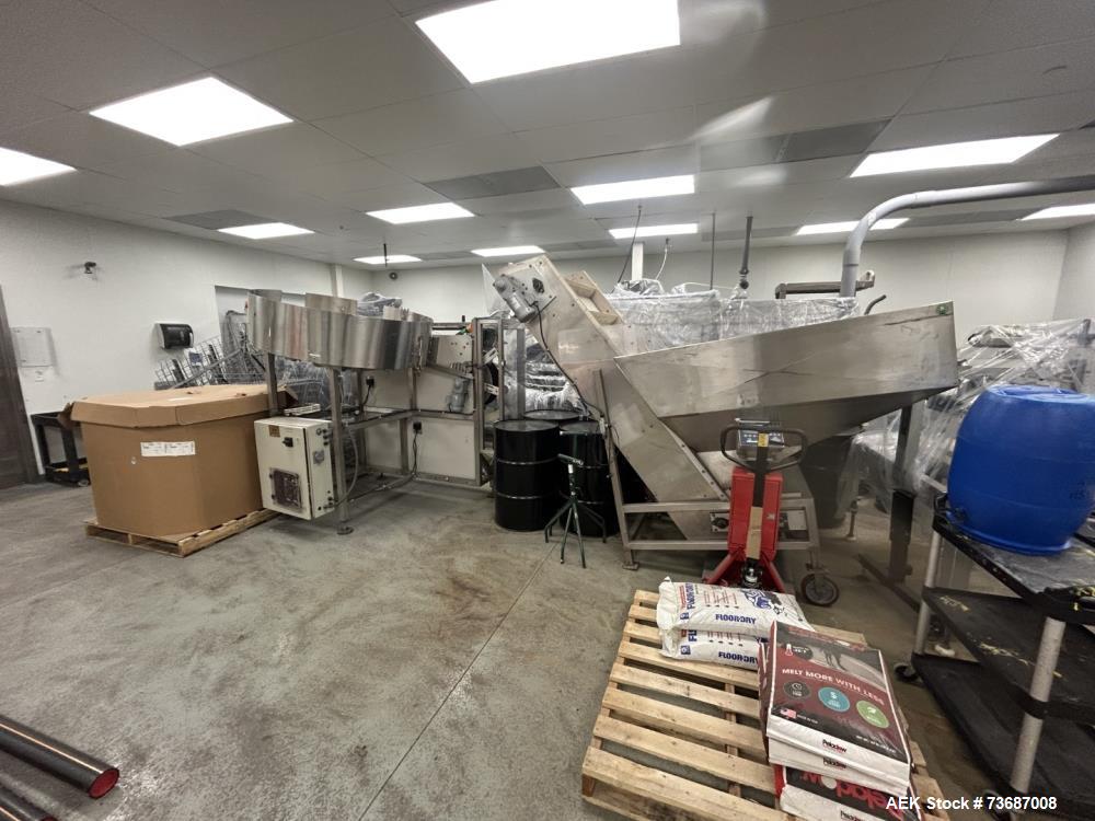 Used New England High Speed Bulk Bottle Unscrambler, Model NEHAE-60. Capable of speeds up to 400 containers per minute (depending on bottle size and configuration). Container size range: 5/8" to 6" (...