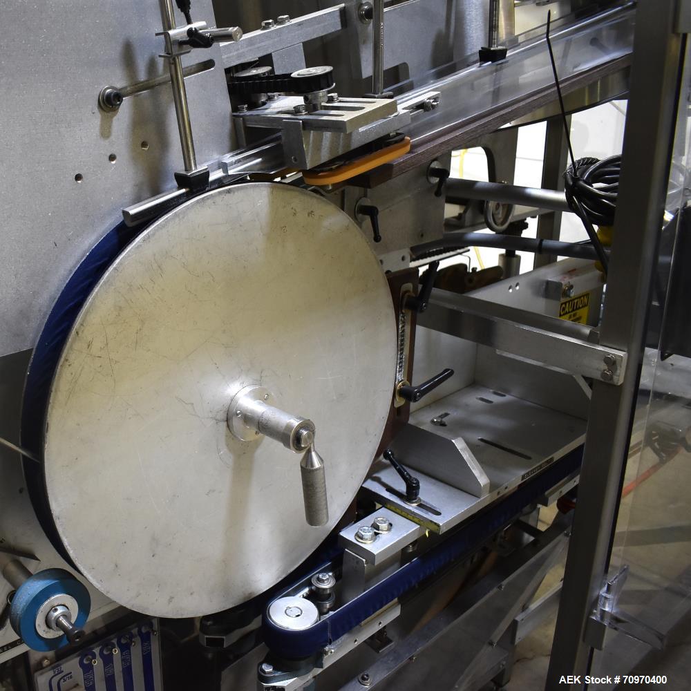 Used New England Machinery Model NEHCL-200AJ Bulk Bottle Unscrambler. Machine is capable of speeds up to 200 bottles per minute. Container size range: Diameter 5/8" - 3-1/2"; Height up to 10". Has in...