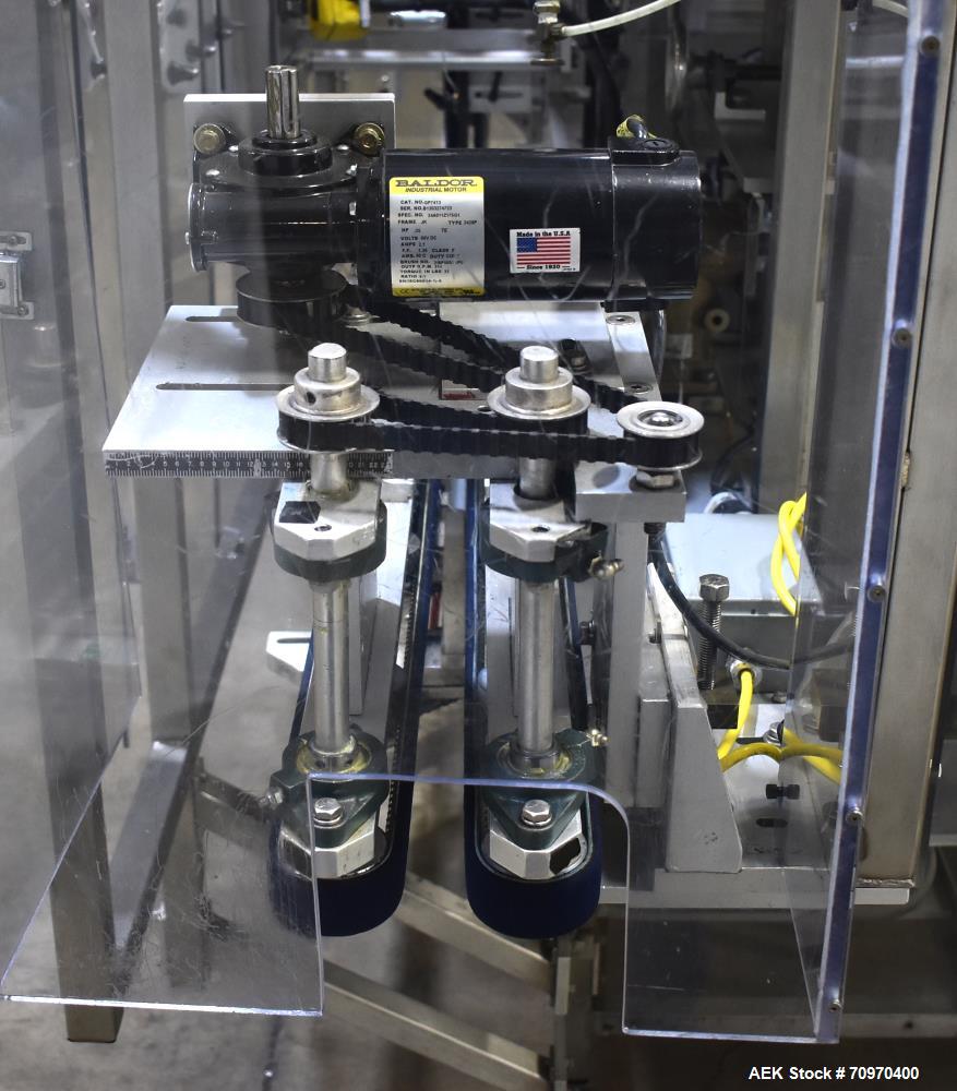 Used New England Machinery Model NEHCL-200AJ Bulk Bottle Unscrambler. Machine is capable of speeds up to 200 bottles per minute. Container size range: Diameter 5/8" - 3-1/2"; Height up to 10". Has in...