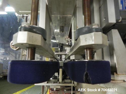 Used New England Model NEHCL-250AJ Bulk Bottle Unscrambler. Has integrated ionized air cleaner. Was last running 45 cc and 60 cc plastic pharmaceutical grade bottles. Includes New England model H/E-1...
