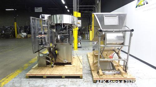 Used New England Machinery Model NEHCL-350 Bulk Bottle Unscrambler. Machine is capable of speeds up to 350 bottles per minute. Has a container size range of 5/8" to 3-1/2" (diameter) with heights up ...