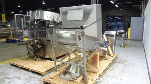 Used New England Machinery Model NEHCL-350 Bulk Bottle Unscrambler. Machine is capable of speeds up to 350 bottles per minute. Has a container size range of 5/8" to 3-1/2" (diameter) with heights up ...