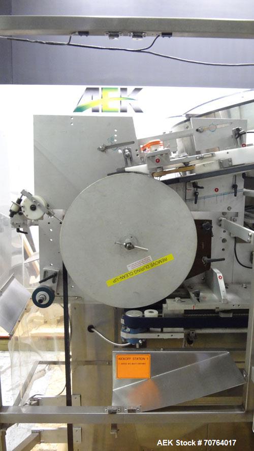 Used New England Machinery Model NEHCL-350 Bulk Bottle Unscrambler. Machine is capable of speeds up to 350 bottles per minute. Has a container size range of 5/8" to 3-1/2" (diameter) with heights up ...