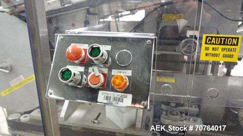 Used New England Machinery Model NEHCL-350 Bulk Bottle Unscrambler. Machine is capable of speeds up to 350 bottles per minute. Has a container size range of 5/8" to 3-1/2" (diameter) with heights up ...
