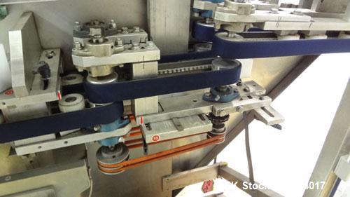 Used New England Machinery Model NEHCL-350 Bulk Bottle Unscrambler. Machine is capable of speeds up to 350 bottles per minute. Has a container size range of 5/8" to 3-1/2" (diameter) with heights up ...