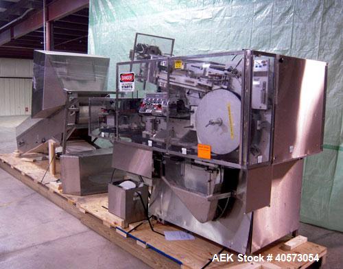 Used New England NECHL350AJ Bulk Plastic Bottle Unscrambler. Includes ionized air cleaner. Has 36" diameter sorting bowl, all stainless steel enclosure, Lexan guarding, bulk bottle elevator. Speeds u...