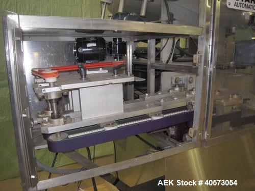 Used New England NECHL350AJ Bulk Plastic Bottle Unscrambler. Includes ionized air cleaner. Has 36" diameter sorting bowl, all stainless steel enclosure, Lexan guarding, bulk bottle elevator. Speeds u...