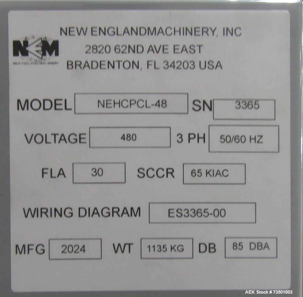 Unused New England NEHCPCL48 Compact Bottle Unscrambler with Ionizer Air Rinser!