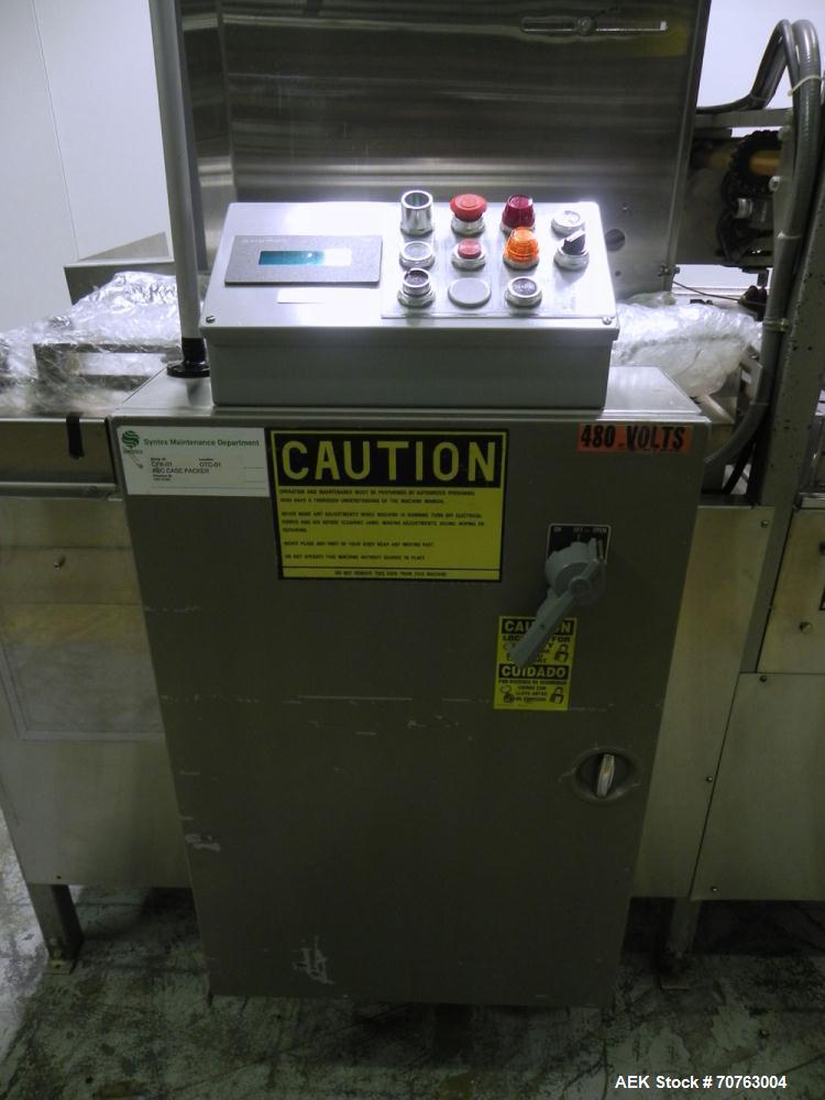 Used New England Model NEHHLP-72 Bottle Unscrambler. Has 72" (diameter) sorting bowl. Is currently set for 36 oz rectangular bottles. Includes New England 100-H/E Hopper. Low profile design and stain...