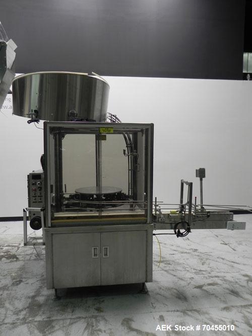 Used- Omega Design Corp Model 4D-RP2-12 Bulk Bottle Unscrambler. Capable of speeds over 200 bottles per minute. Set up with ...