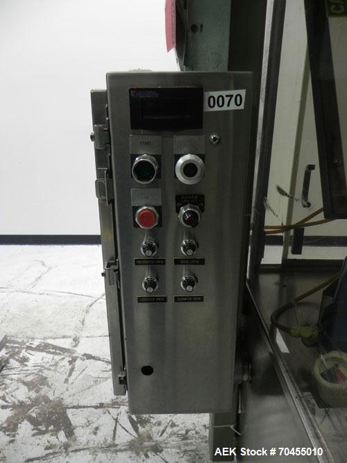 Used- Omega Design Corp Model 4D-RP2-12 Bulk Bottle Unscrambler. Capable of speeds over 200 bottles per minute. Set up with ...