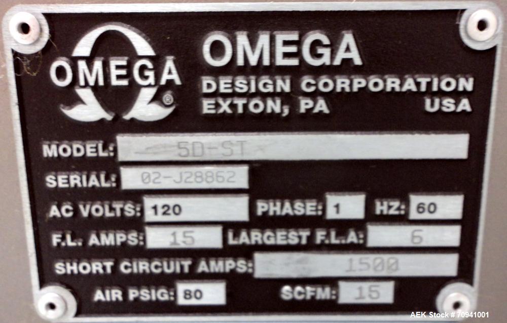 Used Omega Design Model 5D-ST Bulk Bottle Unscrambler with Hopper Elevator Mode